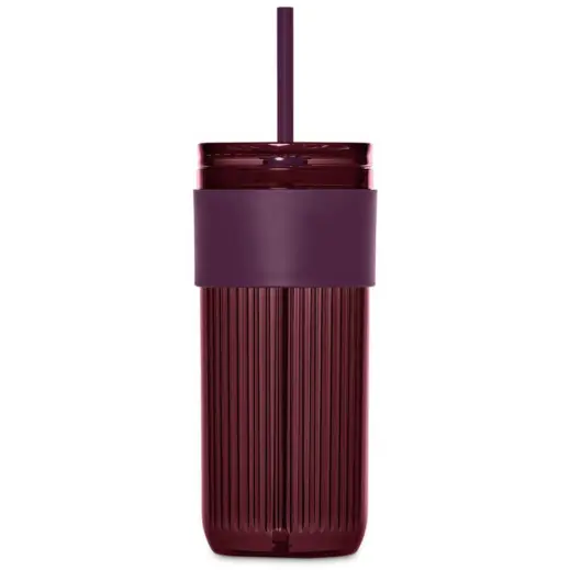Serendipio Mayfair Plastic Tumbler & Straw Maroon